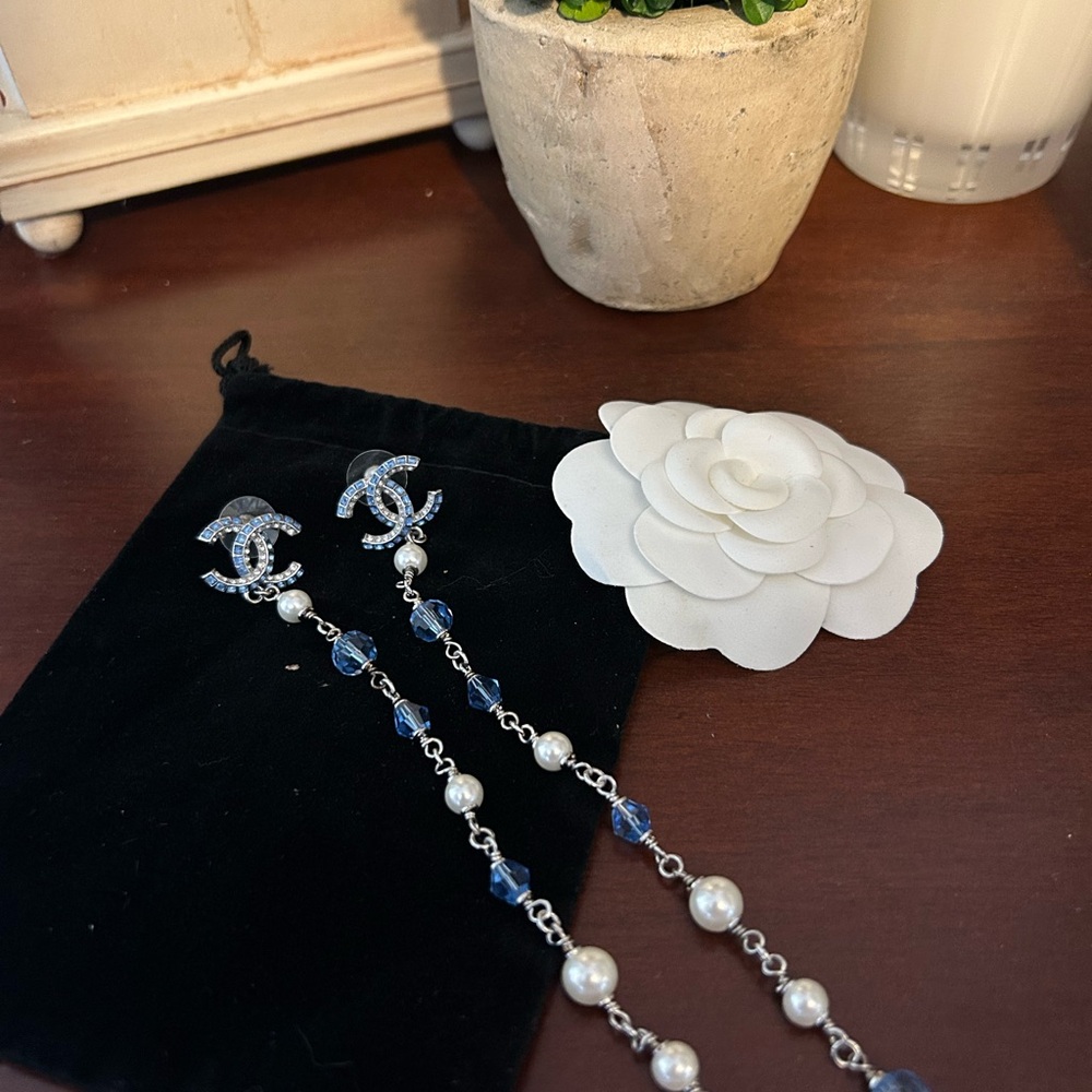 Authentic Chanel Crystal Earrings